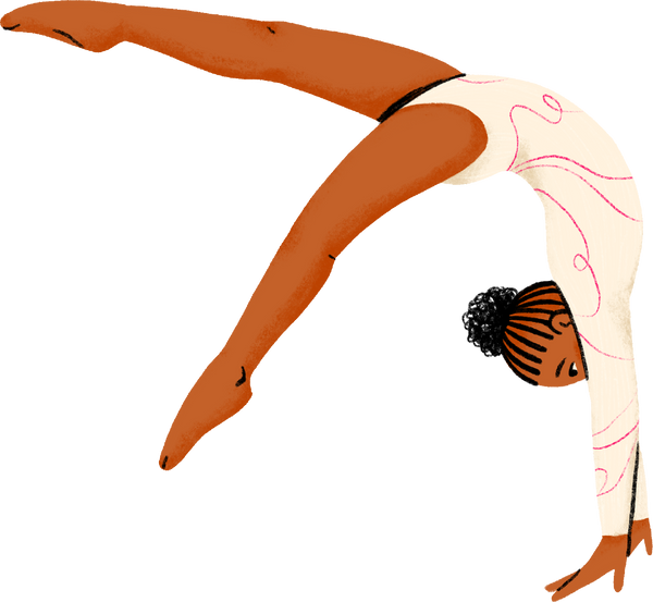 Textured Semi-Realistic Woman Gymnast 